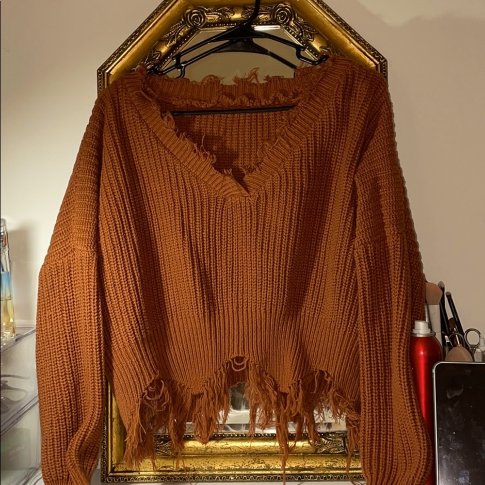 Brown shrugged sweater